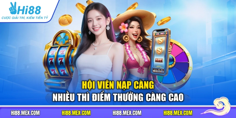 Hội viên nạp càng nhiều thì điểm thưởng càng cao